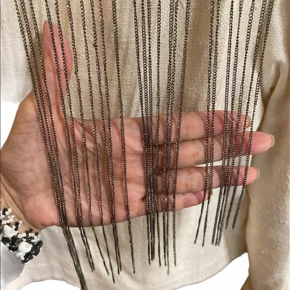 Of Minds Creme Blazer With Chain Accents BNWT S/M BNWT - Picture 6 of 8